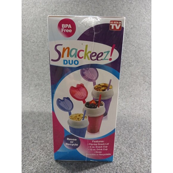 Snackeez! Duo 2 In 1 Snacking Solution 30 Piece Combo Pack Pink - New Sealed - Picture 3 of 6